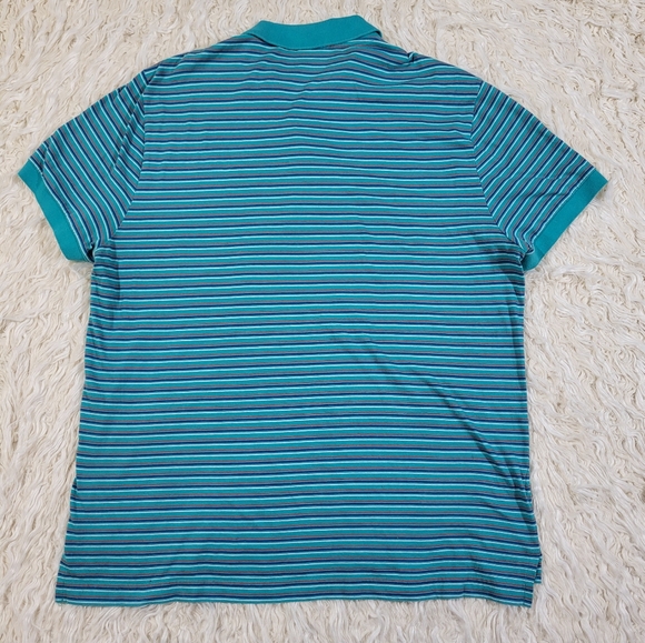 Lacoste - Men's Size 7 Blue Striped Polo Shirt - Picture 10 of 15